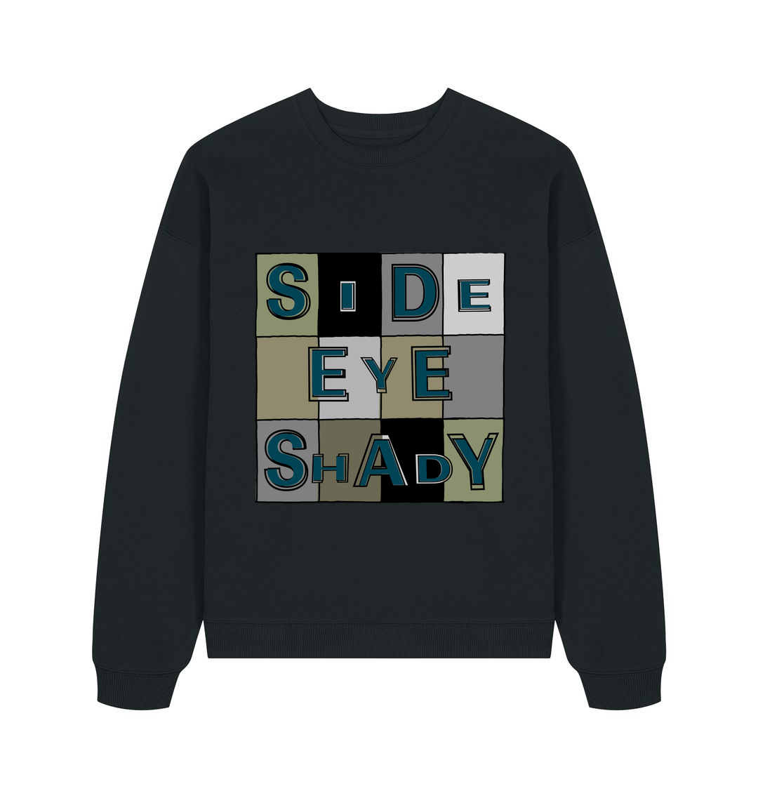 Black Printed Sweater Front