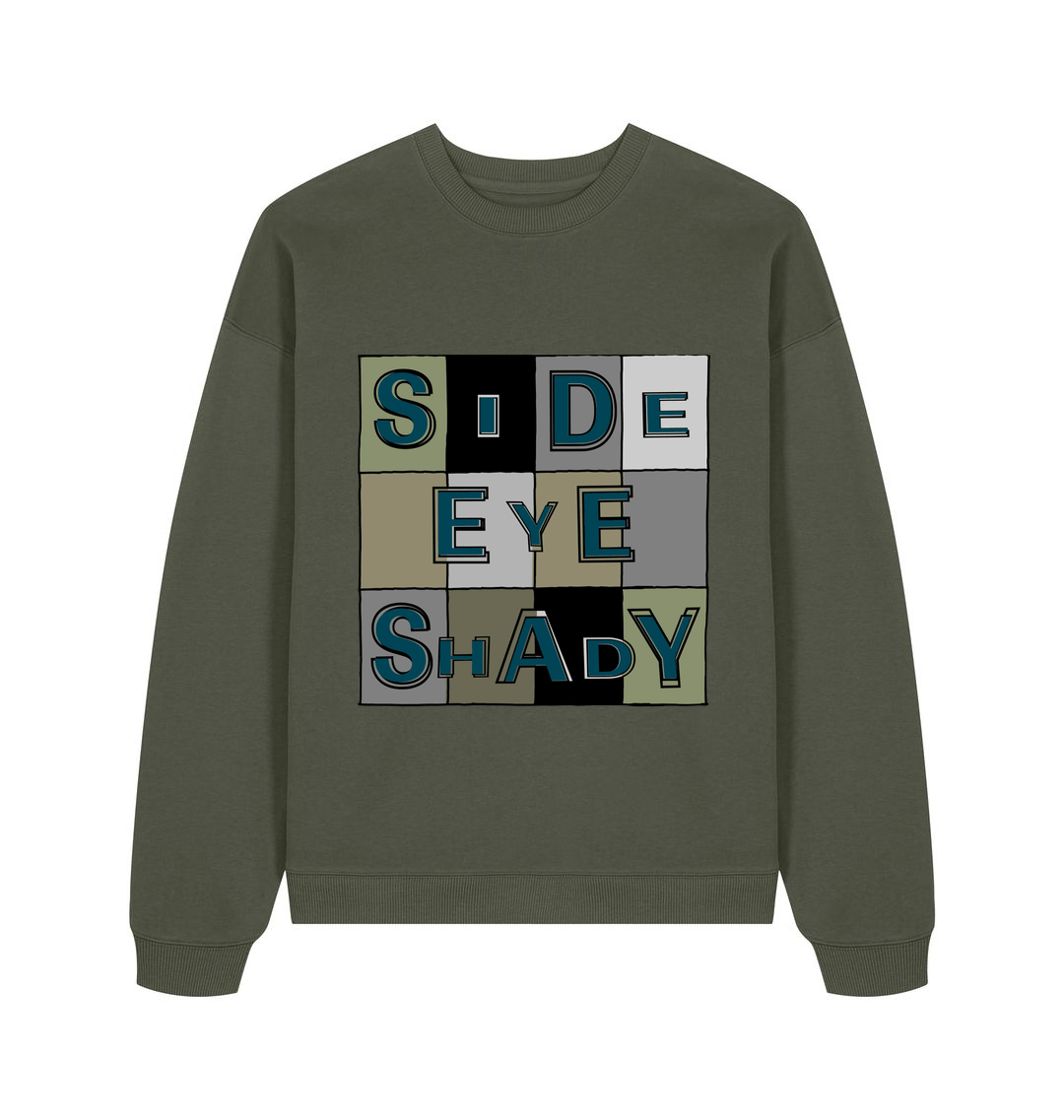 Khaki Printed Sweater Front
