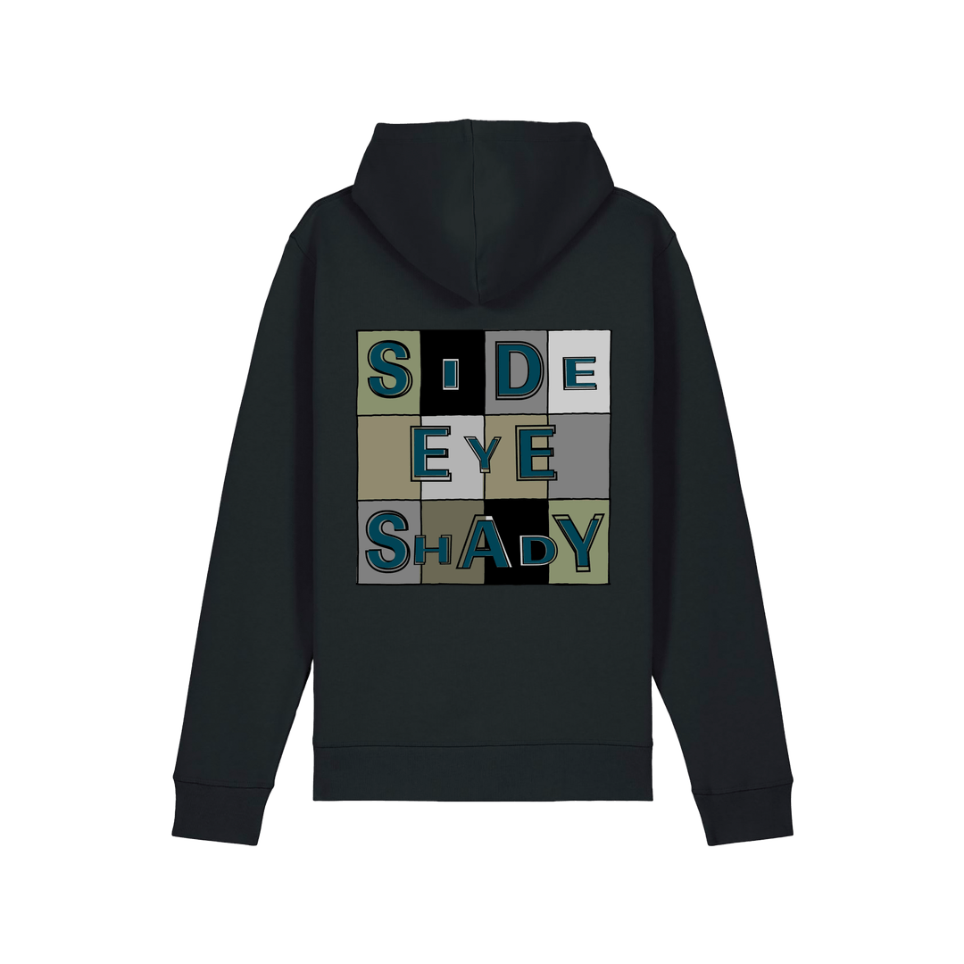 Black Printed Hoody Back