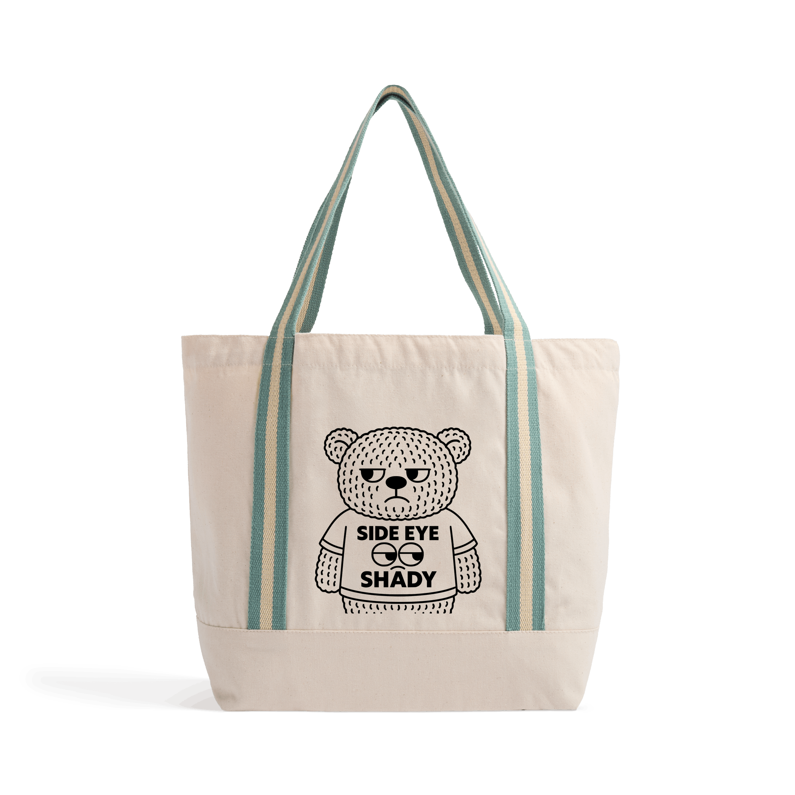 Natural/Sage Green Heat Transfer Bag Front