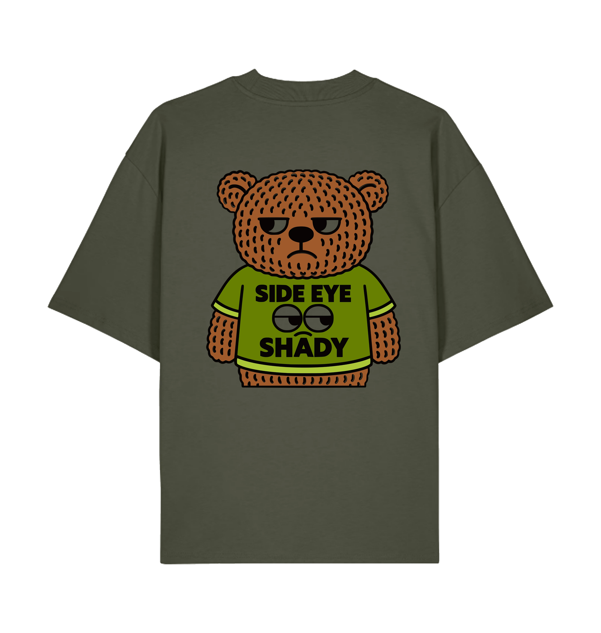 Khaki Printed T-shirt Back