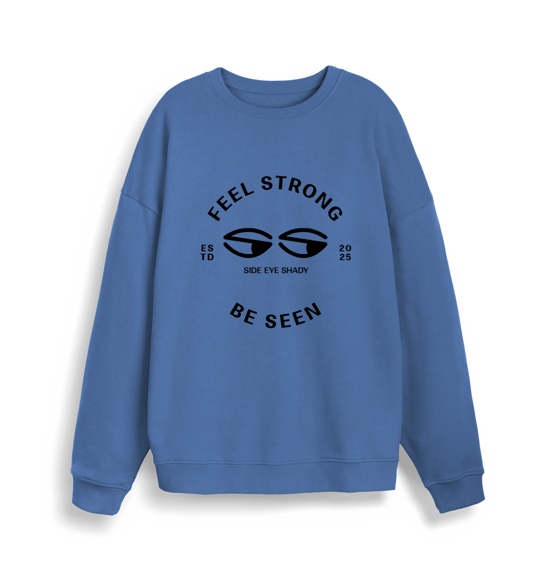 Bright Blue Printed Sweater Front