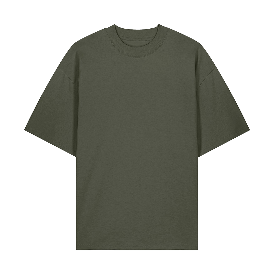Khaki Printed T-shirt Front