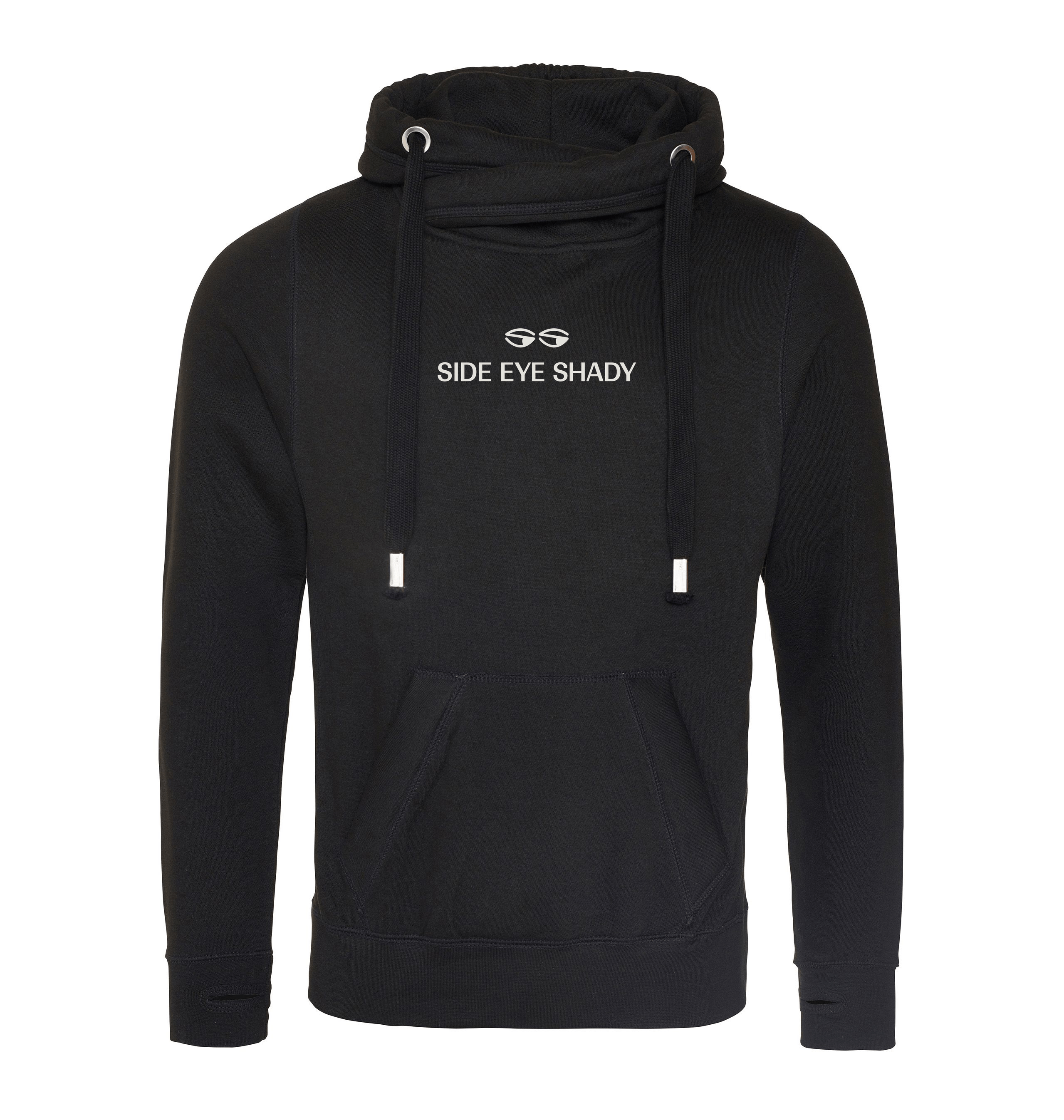 Jet Black Printed Hoody Front