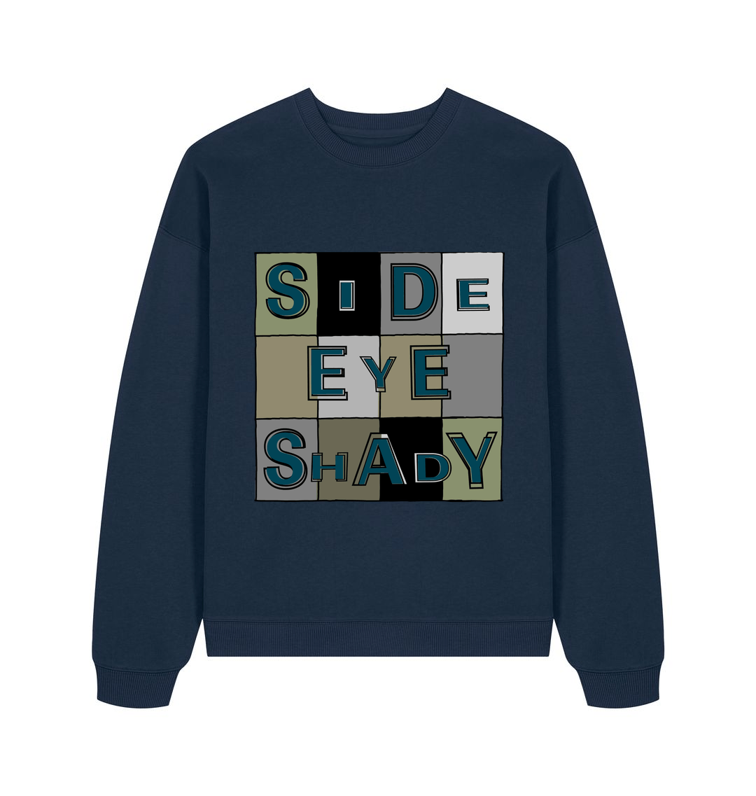 French Navy Printed Sweater Front