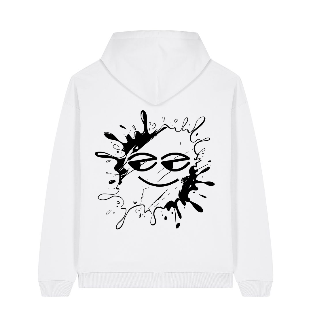 White Printed Hoody Back
