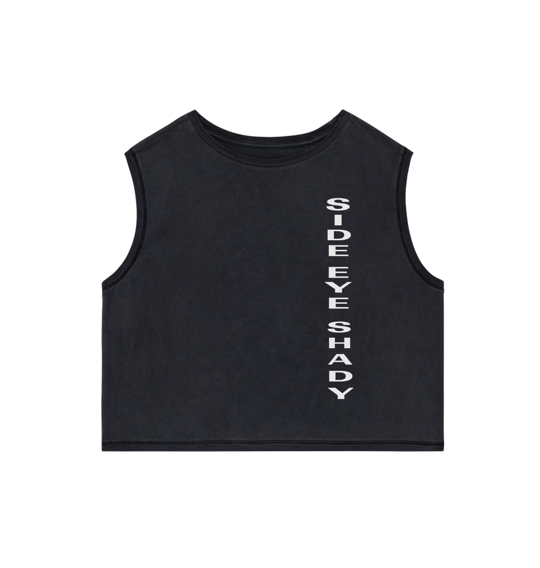 Washed Coal Grey Printed T-shirt Front