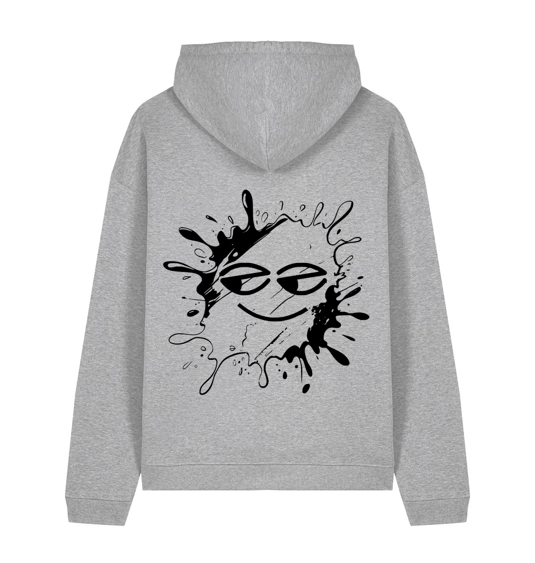 Heather Grey Printed Hoody Back