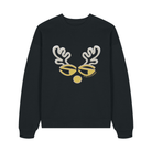 Black Printed Sweater Front