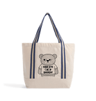 Natural/French Navy Heat Transfer Bag Front