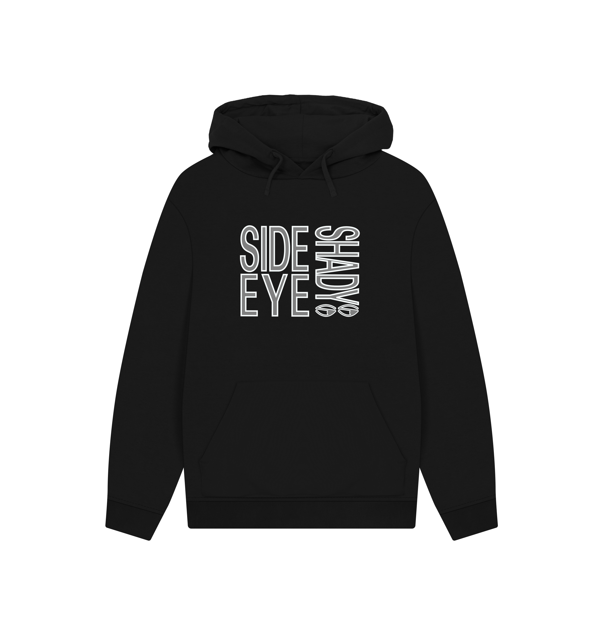 Black Printed Hoody Front