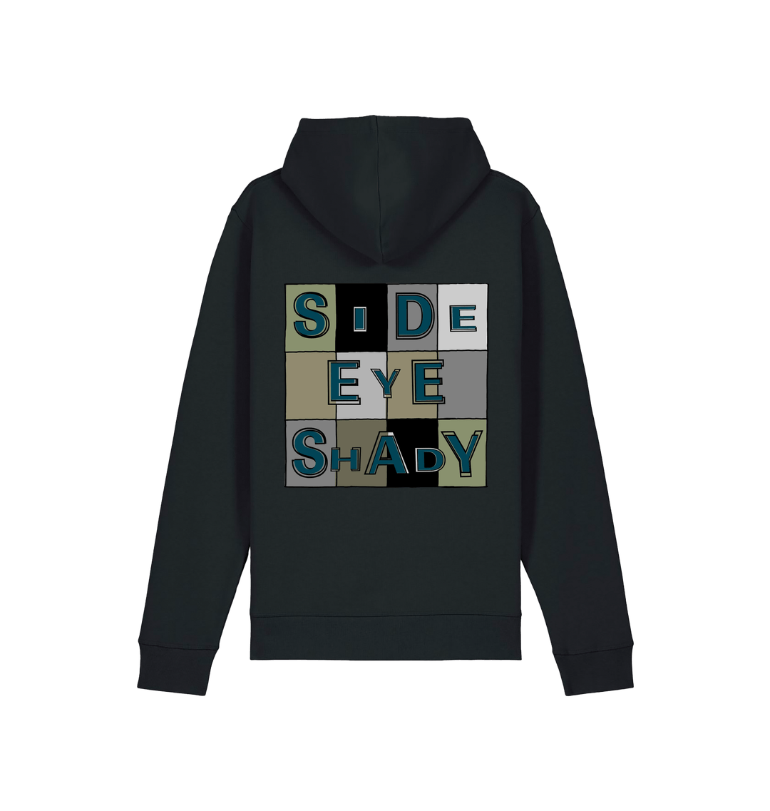 Black Printed Hoody Back