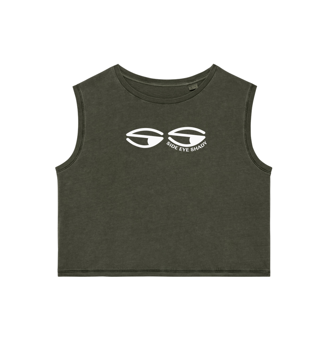 Washed Organic Khaki Printed T-shirt