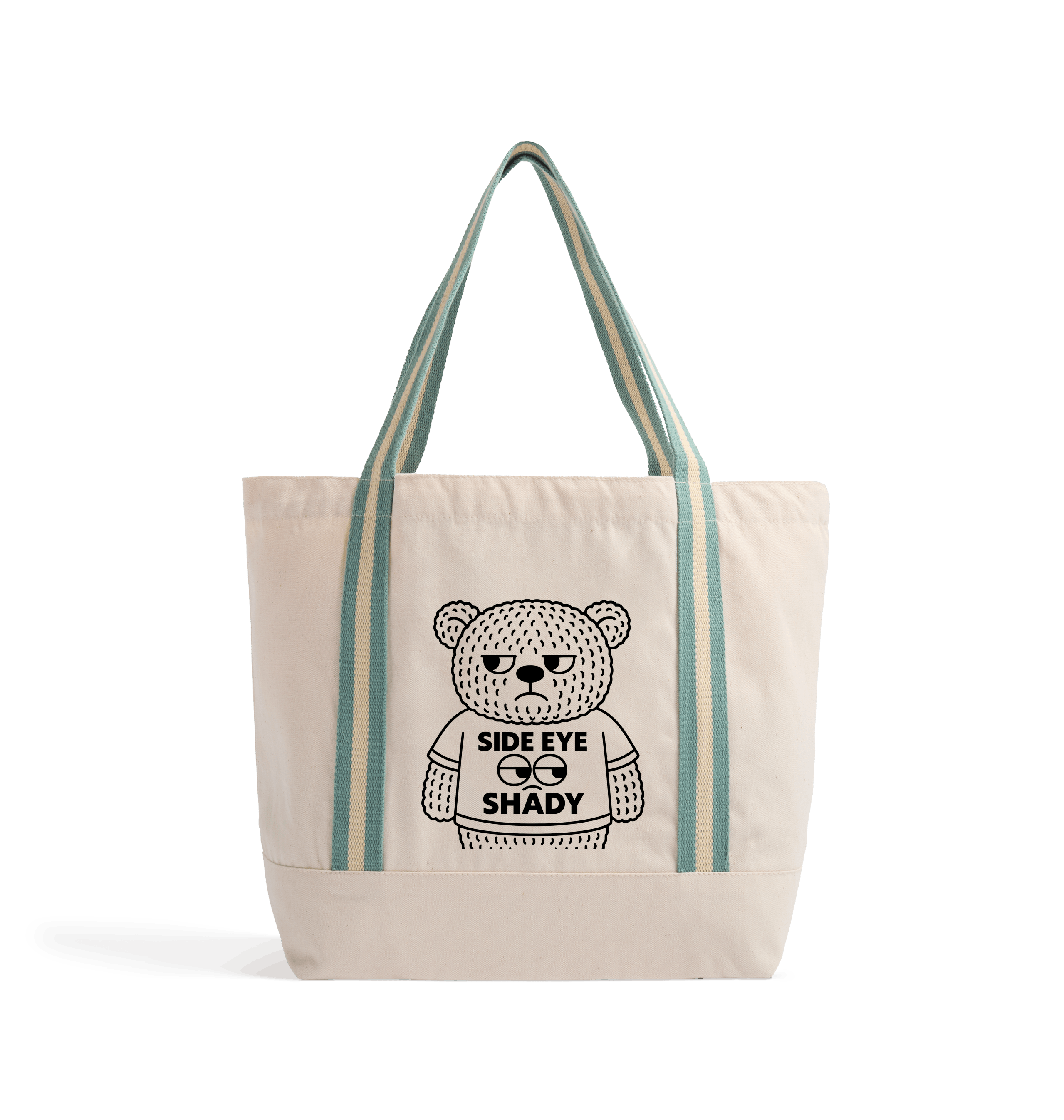 Natural/Sage Green Heat Transfer Bag Front