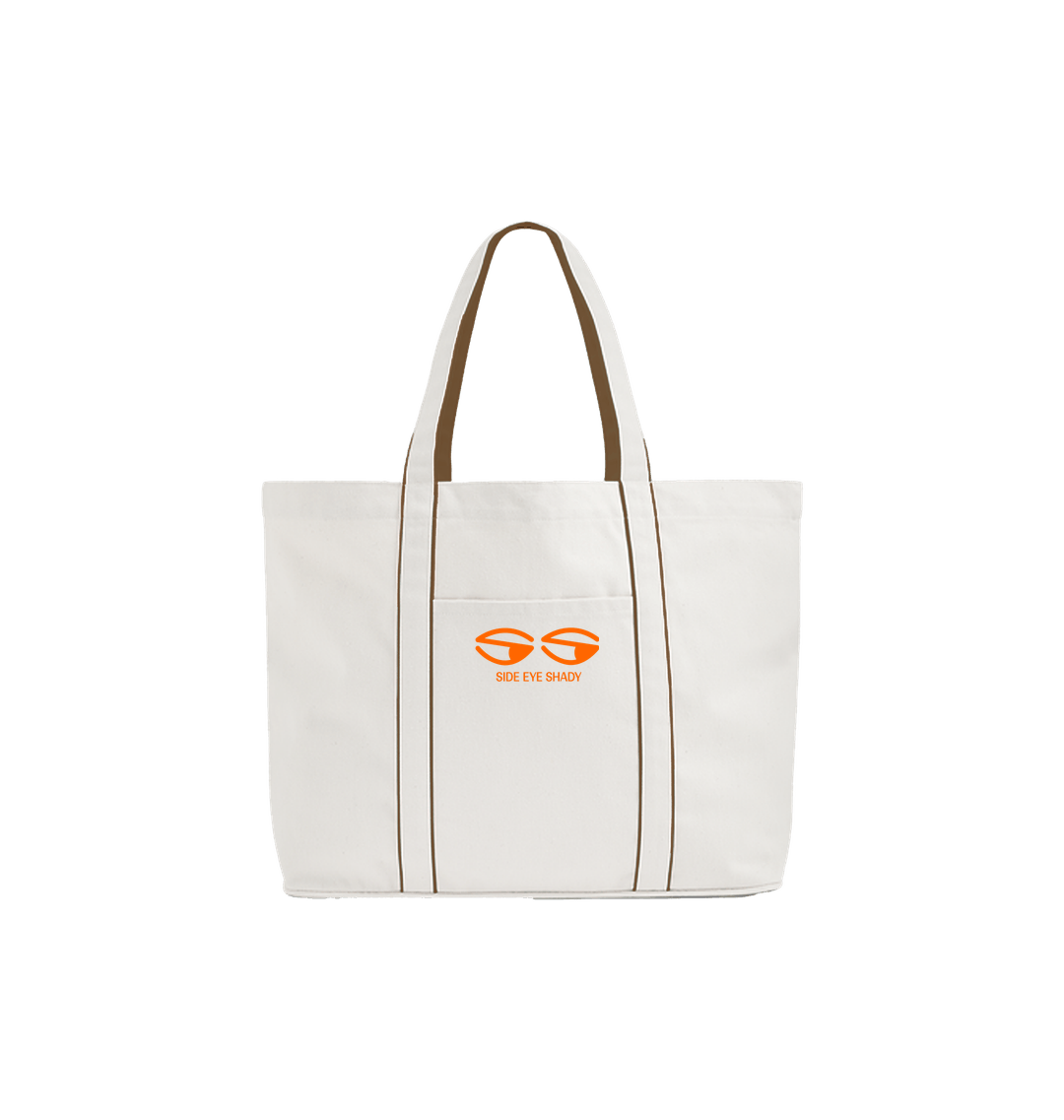 Soft White/Caramel Printed Bag Front