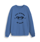 Bright Blue Printed Sweater Front